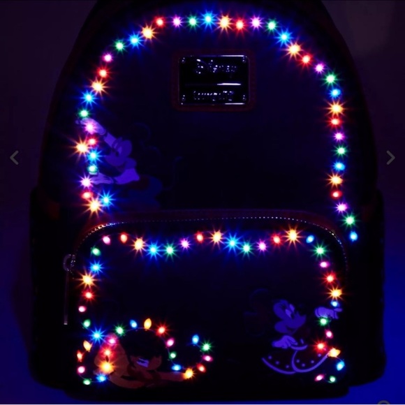 Loungefly Mickey Mouse & Friends Holiday Lights Mini Backpack - Picture 2 of 10